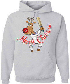 Reindeer Cricket Hoody - Grey