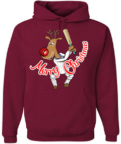 Reindeer Cricket Hoody - Maroon