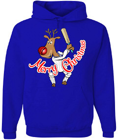 Reindeer Cricket Hoody - Royal Blue
