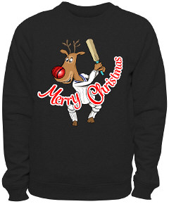 Reindeer Cricket Sweatshirt - Black