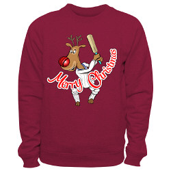 Reindeer Cricket Sweatshirt - Maroon