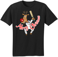 Reindeer Cricket T-Shirt - Black