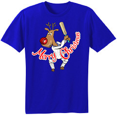 Reindeer Cricket T-Shirt - Royal Blue