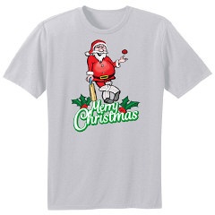 Santa Cricket T-Shirt - Grey