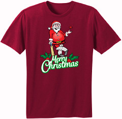 Santa Cricket T-Shirt - Maroon