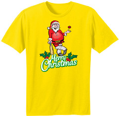 Santa Cricket T-Shirt - Yellow