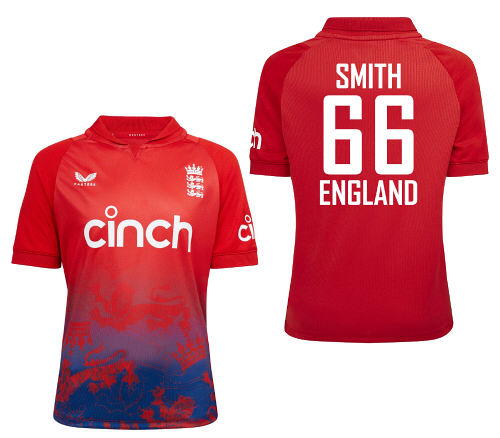 England Castore 2023 Personalised T20 Cricket Shirt - Snr