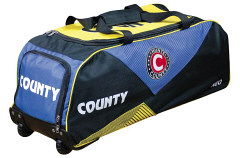 Hunts County Neo Wheelie Cricket Bag 2023/24 - Blue/Yellow/Black