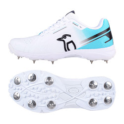 Kookaburra KC 3.0 White/Aqua Spike Cricket Shoes 2024 SNR