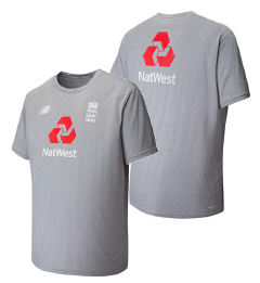 England New Balance 2017/18  Cricket SS Cotton Training Tee  Snr - Grey