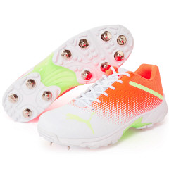 Puma 22.2 Cricket Spike Shoes 2023 White / Fast Yellow