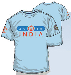 World Cup 2019 India Fan Tee Light Blue - Snr