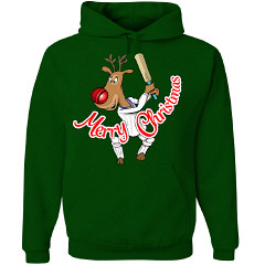 Reindeer Cricket Hoody - Bottle Green