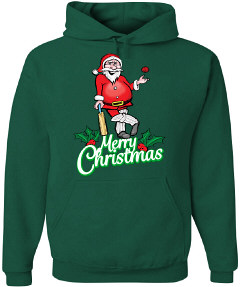 Santa Cricket Hoody - Bottle Green