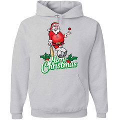 Santa Novelty Cricket Hoody Grey