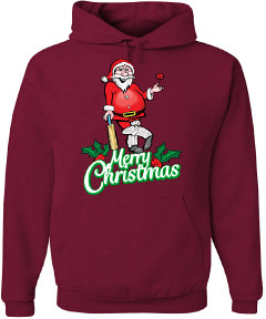 Santa Cricket Hoody - Maroon