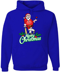 Santa Cricket Hoody - Royal Blue